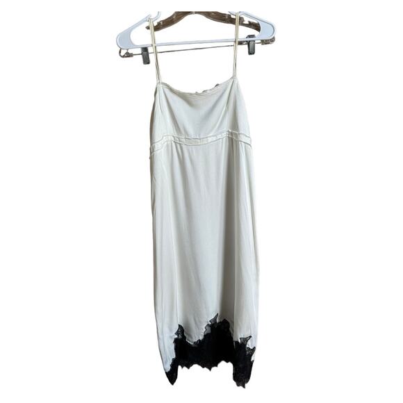ZARA WOMAN STUDIO DRESS WHITE SLIP LACE BLACK LACE DRESS size XS - Picture 7 of 12